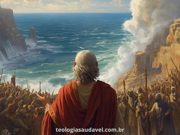 Moisés, em frente ao Mar Vermelho.